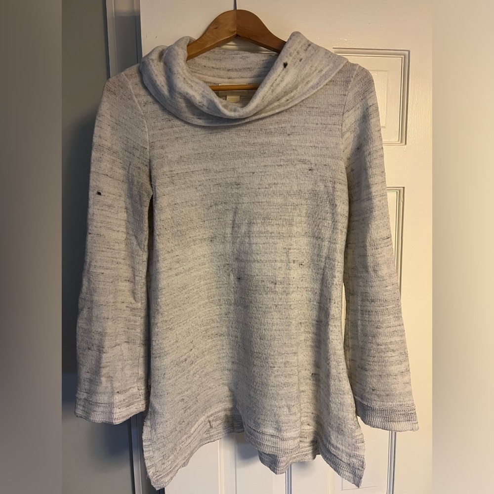 Maeve cowl neck heathered grey sweater, size XS